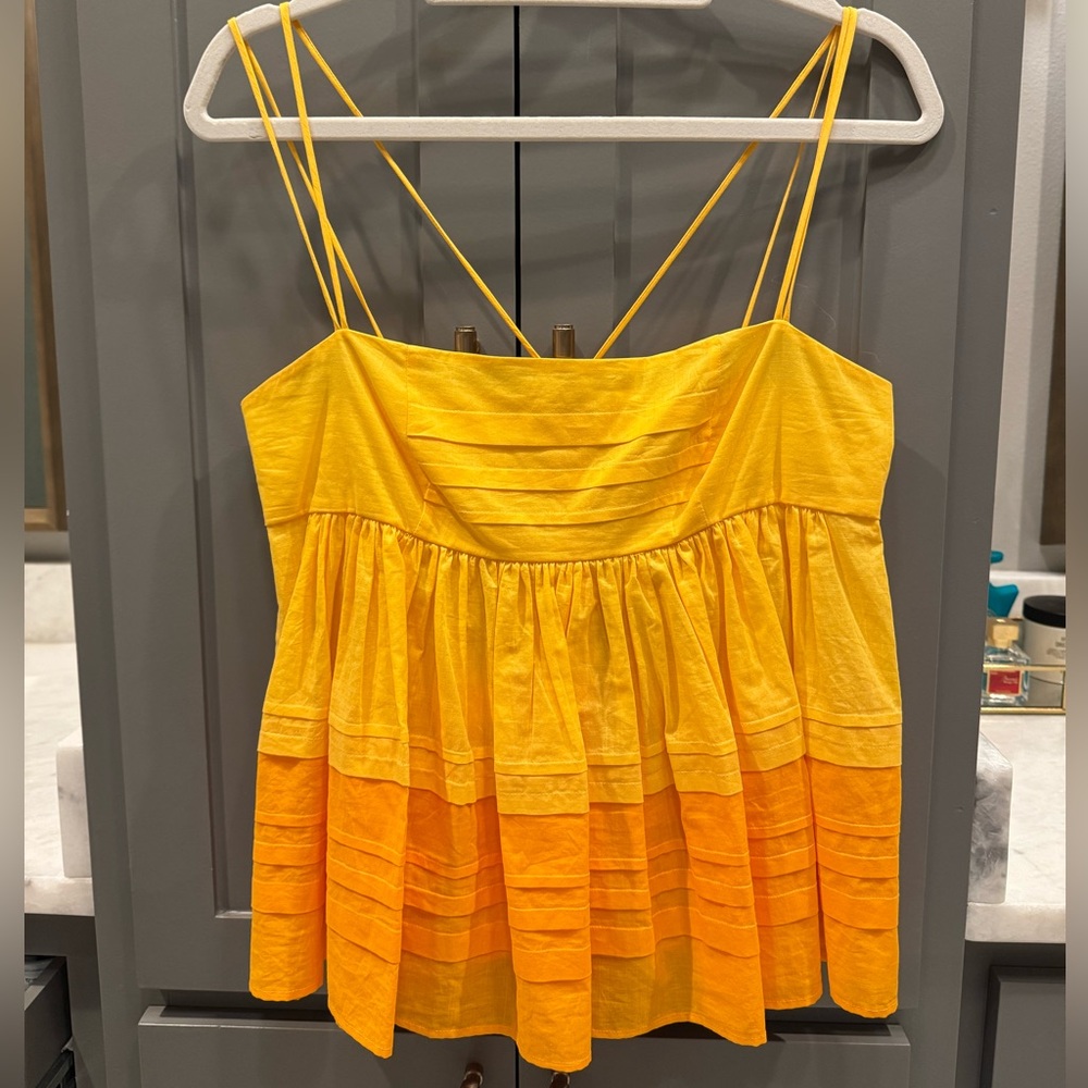 STAUD Yellow Strappy Top